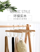 Solid wood belt storage multi-hook hanger Clothing store tie door back hook belt wardrobe scarf scarf bag rack