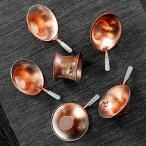 Copper tea drain jade handle faucet Tea filter Tea filter Handmade tea filter Creative tea filter Kung Fu tea accessories