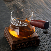 Non-craftsman glass fair cup tea drain integrated rosewood crescent tea separator Heat-resistant thickened male cup tea set accessories