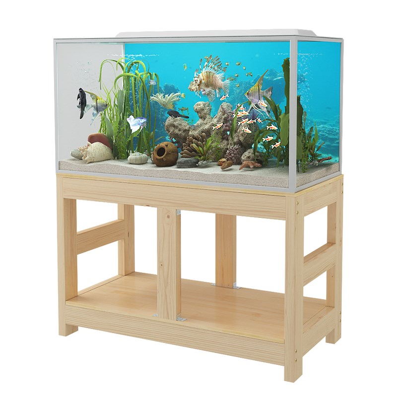 Solid wood fish tank base cylinder holder, pine multilayer group cylinder aquariums table base bottom ark, customized rack shelf