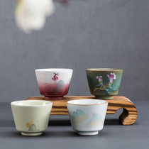 Tasting Cup Master Cup Single Cup Personalized Ceramic Tea Bowl Kung Fu Tea Cup Tea Utensils Small Wine Glass Single Canister Gift Box