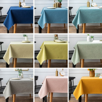 2020 new solid color simple cotton linen tablecloth waterproof washable Nordic elegant table mat tea table mat student desk
