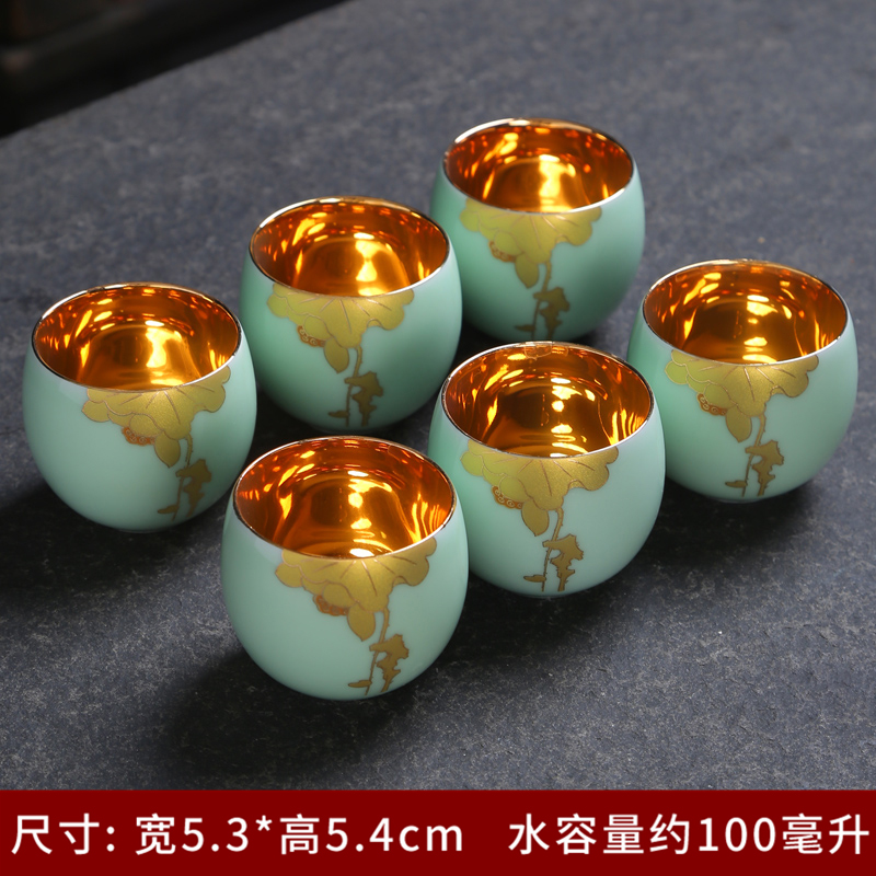 Tasted silver gilding jingdezhen blue and white porcelain kung fu tea set the see colour to use cups single cup sample tea cup masters cup tea cup