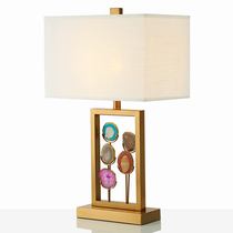 Postmodern light luxury creative natural agate stone table lamp living room study bedroom personality model room decor bedside lamp