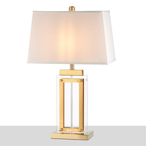 Post-modern minimalist American hardware sandwich crystal lamp romantic home model room living room bedroom bedside lamp