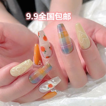 Beauty nail net reddits dinosaur Dinosaur Graffiti Smiling Face Orange Love Stickers Japan-Japan Waterproof Fingernail Appliqual