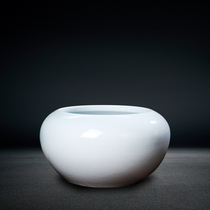 Jingdezhen Ceramist Vase White Dry Flower Flower Flower Arranger Countertop Modern Home Pendulum European-style water shallow storage tank