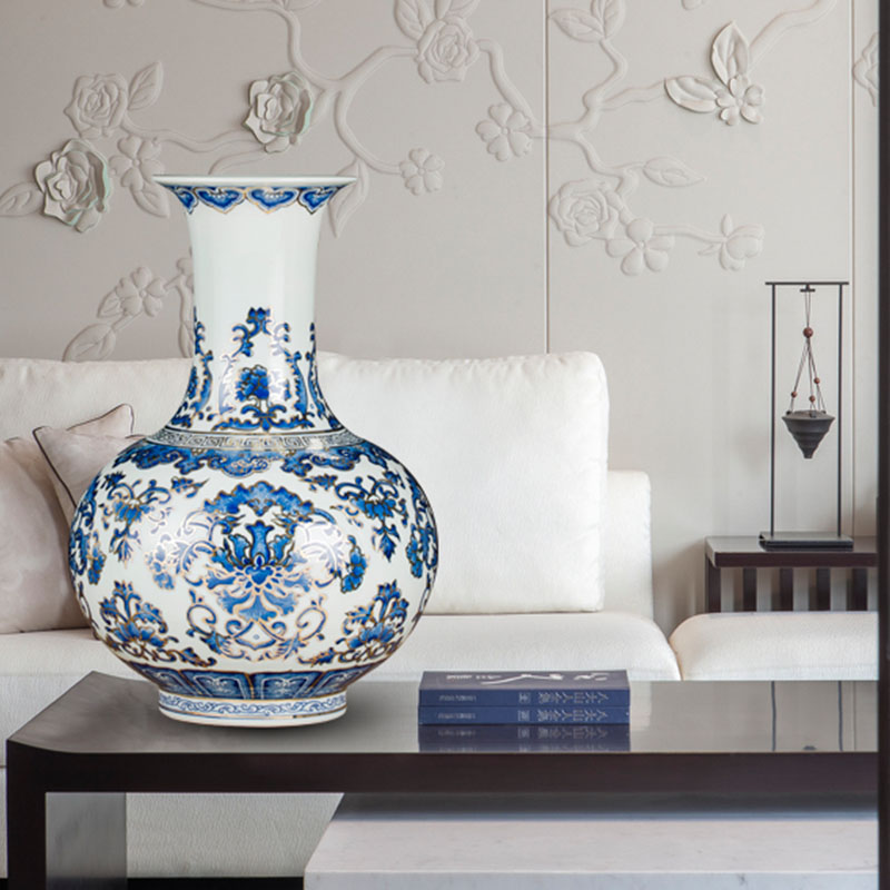 Jingdezhen ceramic see colour of blue and white porcelain vase decoration of the new Chinese style furnishing articles sitting room flower arranging, porcelain gifts