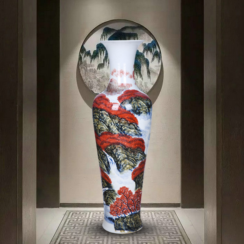 Jingdezhen ceramics hand - made scenery landing a large vase figure home sitting room place hotel adornment bonanza