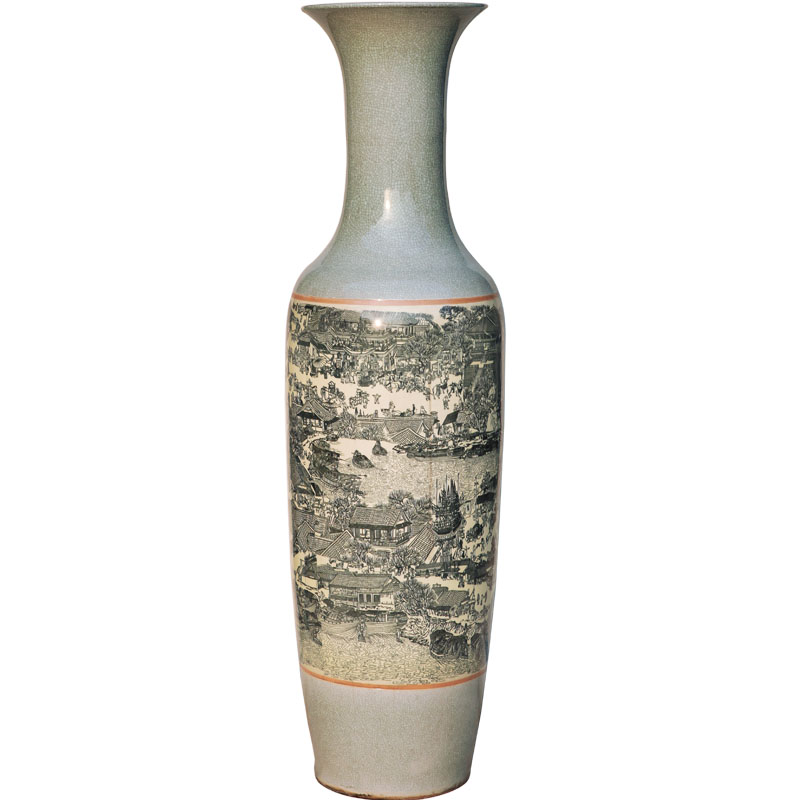 Jingdezhen ceramic antique vase open piece of large sitting room of Chinese style household adornment hotel opening furnishing articles