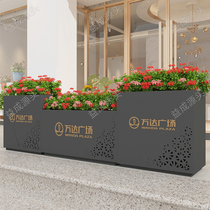 Outside the flower trough fence flower frame iron flower box combination milk tea shop sales department square outdoor Road terrace flower bed