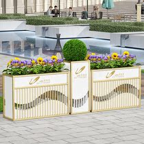 Commercial Street iron outdoor flower box sales department marketing center coffee shop gardening outside fence combination flower bed