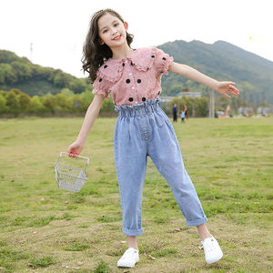 女童套装夏装洋气2020新款中童大童时髦女孩儿童夏季网红两件套装