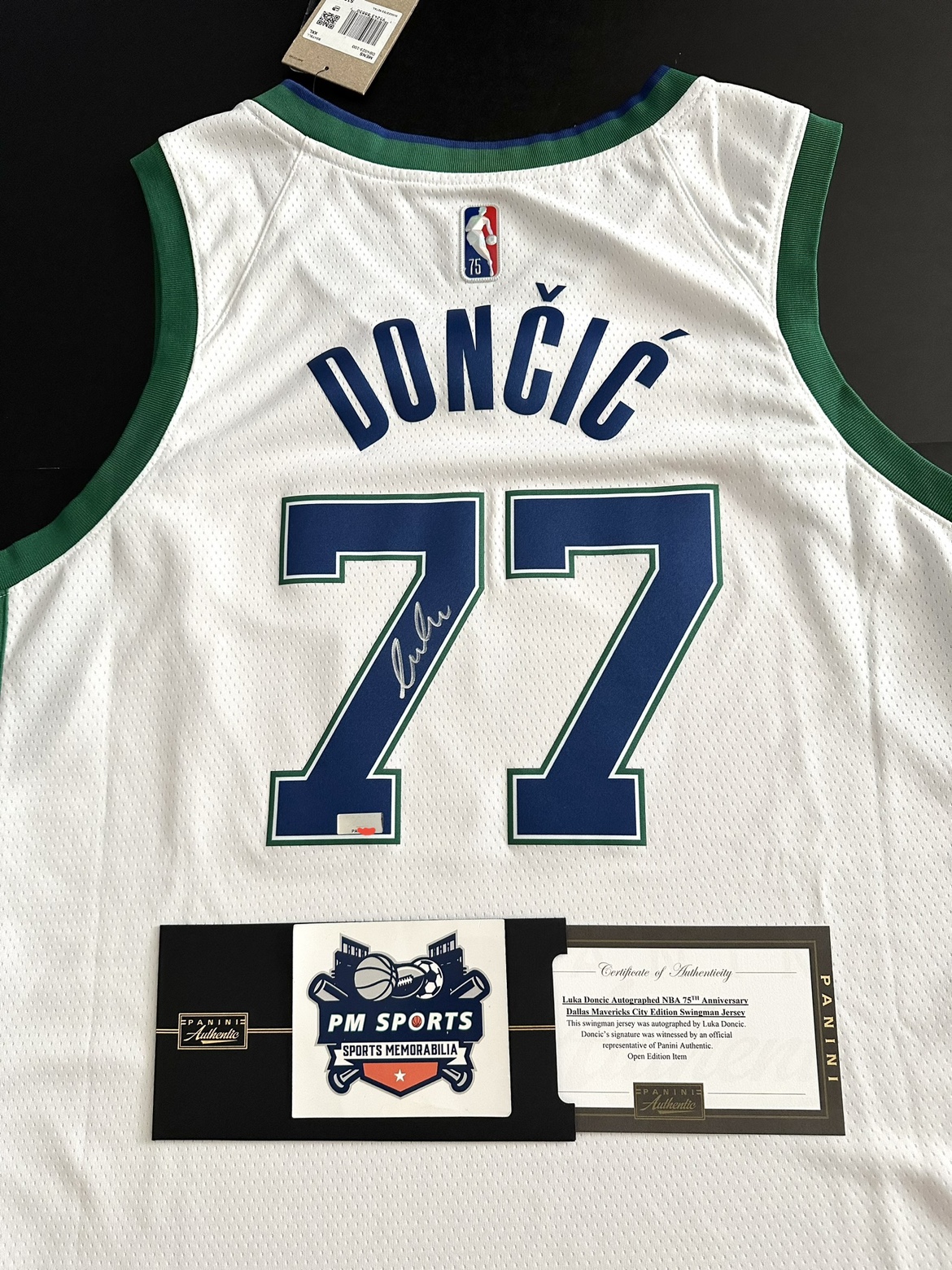 Luka Doncic's signature jersey 75 years anniversary Doncic's autograph jersey lone-man city panini-Taobao