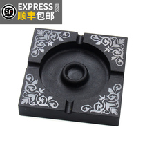 Rock art black gold stone ashtray household modern simple stone creative ornaments Living room office stone cigarette