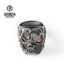 (Official) American ROCKRIDE tungsten plated Satanic ring 925 sterling silver male domineering send boyfriend