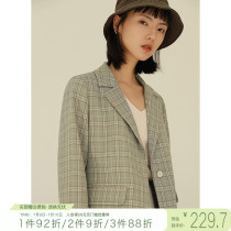 Self-coincidentally small subplaid suit jacket woman 2021 spring fit new small suit casual temperament western suit female blouse