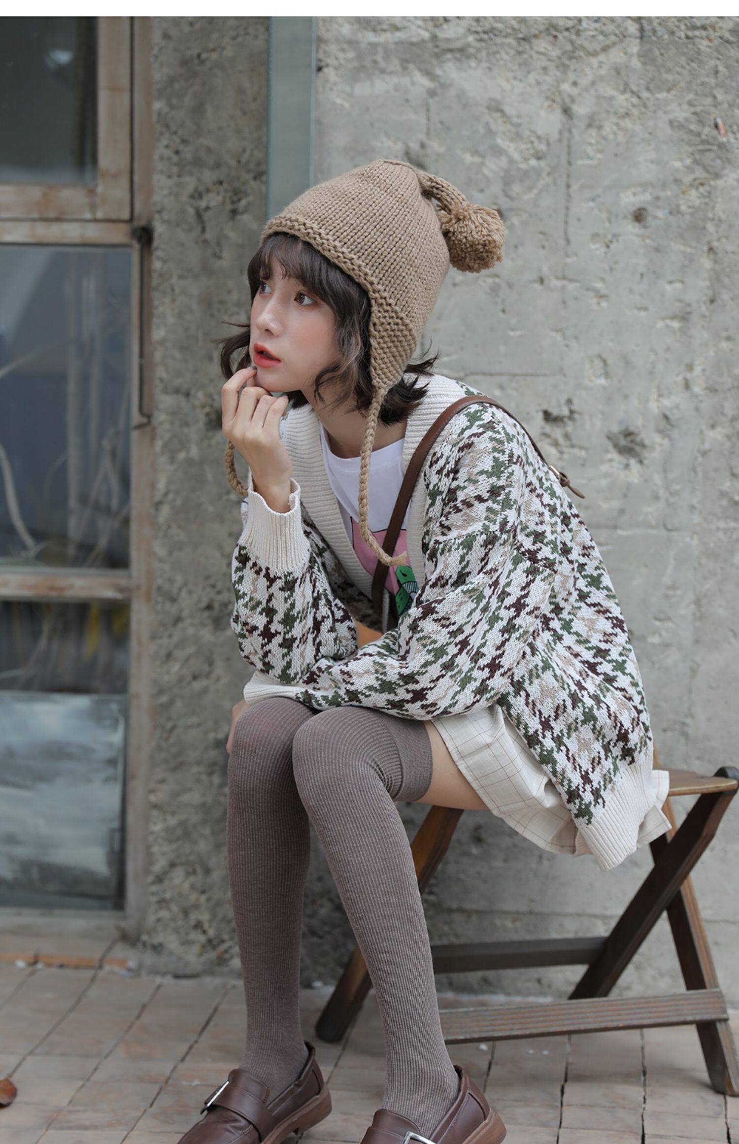 长筒袜女过膝及膝袜黑白小腿袜长袜女潮ins日系可爱jk中筒高筒袜_51折