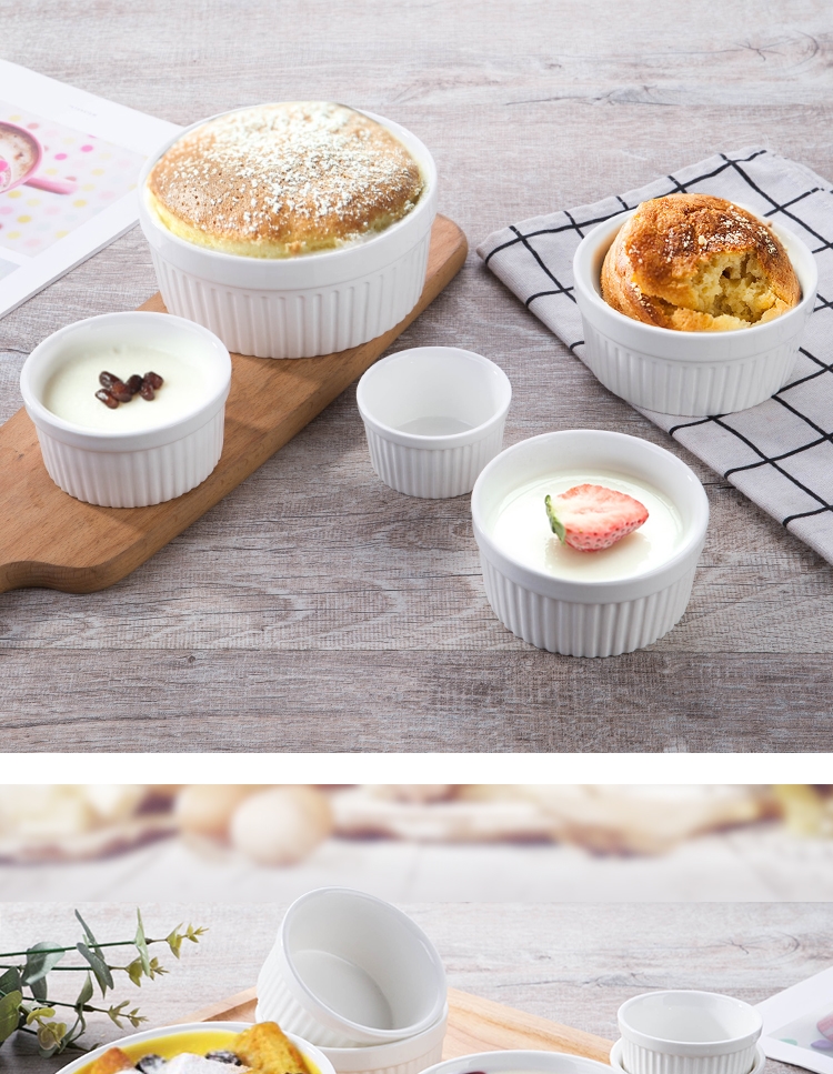 Ceramic shu she baked a double peel milk dessert bowl bowl, lovely steamed pudding cup cake mold baking dish bowl of oven