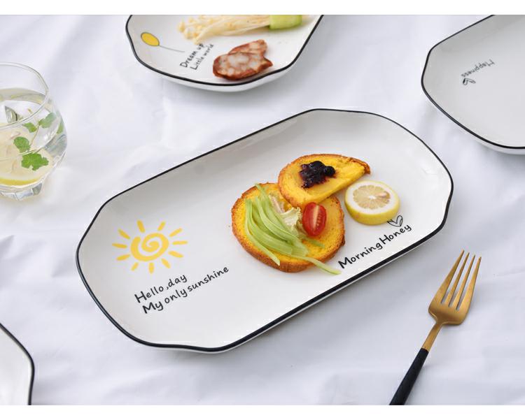 Creative household fish dishes steamed fish plate boreal Europe style ceramic European tableware large serving dishes