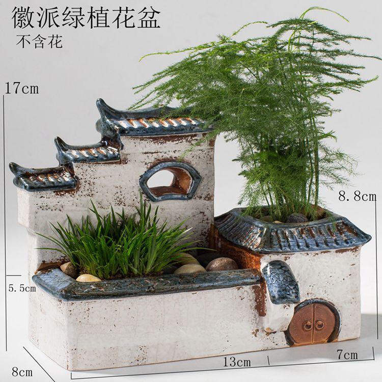 Office air large asparagus zen garden house home decoration is placed little old running the fleshy flowerpot ceramics