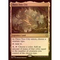 Magic: The Gathering Three Tree City Banlongluo English Labeled Foil Gold Land