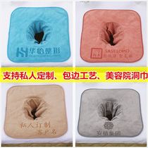 Pushback Nourishing House Folding Massage Bed Head Beauty Salon Grosle Scarves Custom Logo scarves with face Holes Cushion Print