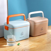 Medicine box Family medicine box Household large capacity medicine storage box Portable first aid box Small emergency medical box