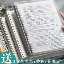 Living-page book a5 notebook thickened Cornell b5 loose-leaf paper simple college student button ring large shell a4 can disassemble the square clip sub-core coil grid grid book loose-leaf noteb