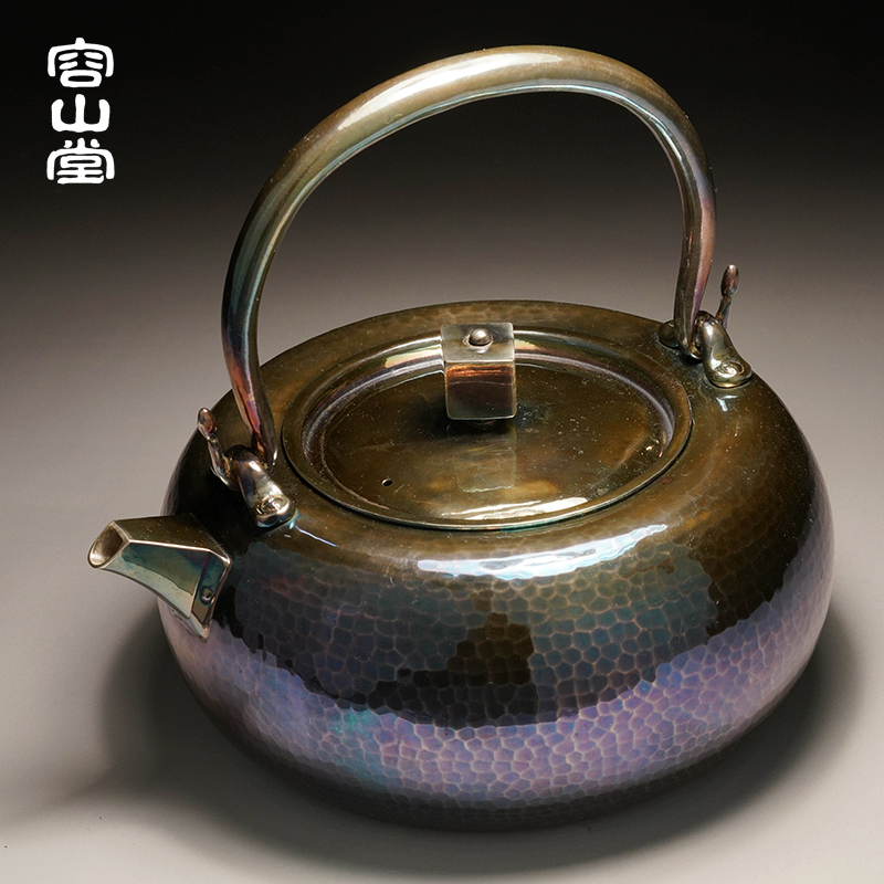 Brahman RongYin is pure silver do old teapot silver pot of Japanese hammer eye grain tea kettle large single pot of tea