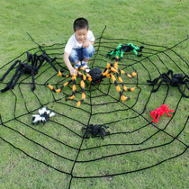Halloween spider web haunted house secret room scene layout large ornaments horror supplies realistic White Spider Cotton