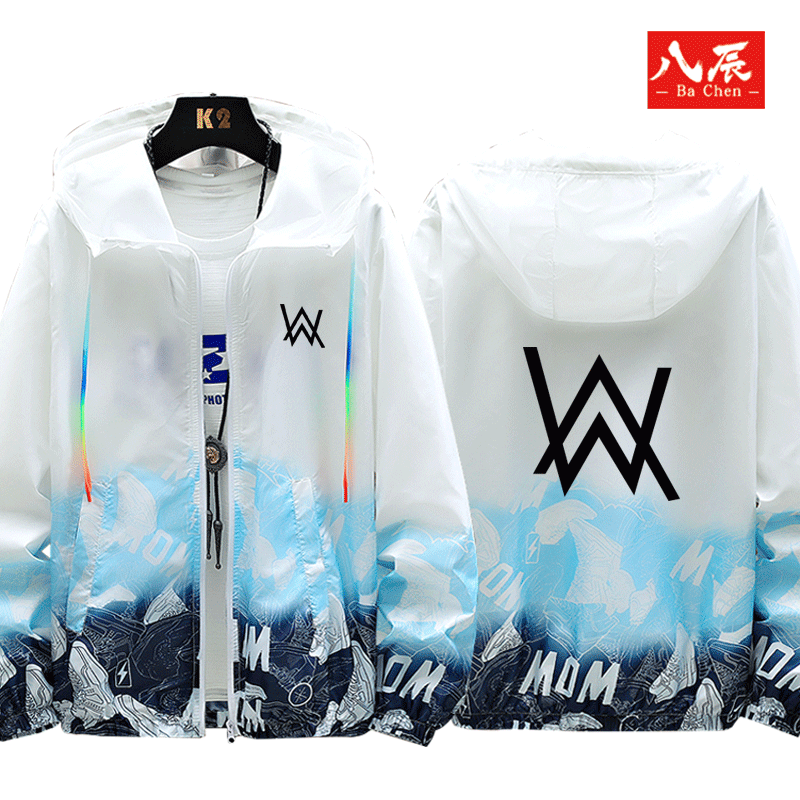 Alan Walker Allen Walker street hooded sunscreen jacket Oversize jacket men's thin model Alan Walker Allen Walker street hooded sunscreen jacket Oversize jacket men's thin model