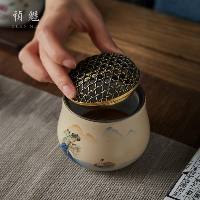 Shot incarnate your up on hand - made scenery censer jingdezhen ceramic kung fu tea set with parts cicada fancy there are scented