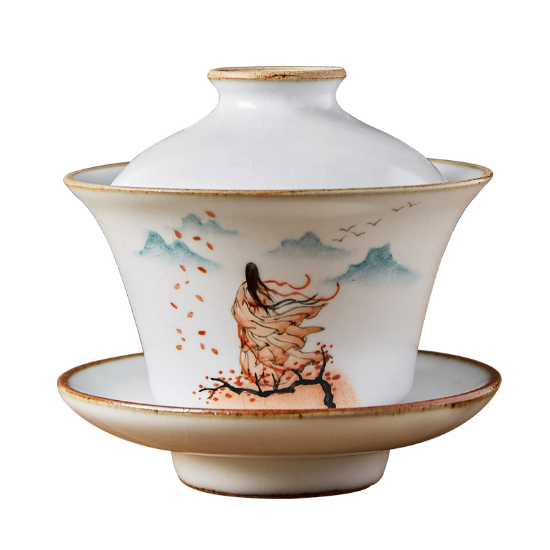 Shot incarnate the jingdezhen ceramic your up hand - made only three tureen tea cups ancientry kung fu tea tea bowl cover cup