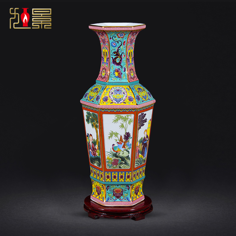 Xu jing, antique pottery and porcelain vase sitting room porch TV ark of new Chinese style flower arranging decorative furnishing articles of jingdezhen porcelain