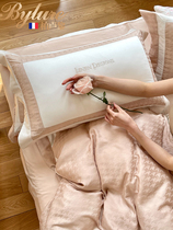 Bylure Summer Princess Wind Skyline Four sets minimalist Pure Color Naked sleep Skinny Ice Silk Sheets Bedding bedding