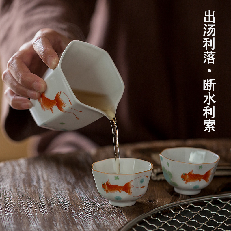 Dream ShuYu rhyme tureen tea ceramic tea set kit home sitting room of a complete set of kung fu tea cup set group box