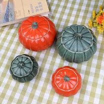 Pumpkin storage tank creative tea tank ceramic sealed jar red large household moisture-proof portable small jar
