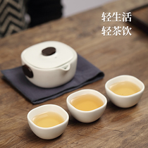 One pot three cups quick cup travel tea set portable small set ceramic set Kung Fu tea set quick Hakka use
