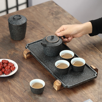 Small tea set household small office tea set one pot four cups of coarse pottery Kung Fu tea set Japanese tea set