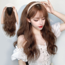 Lazy man's hair hoop wig blank U-shaped half-heeled long curly hair natural wool curly holster detachable