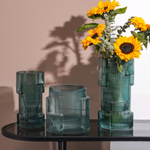 Creative geometric glass vase ornaments light luxury Nordic living room modern simple Net red vase water cultivation flower transplanter