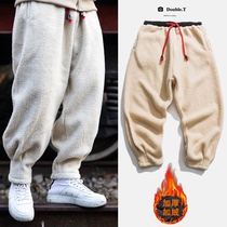 Winter warm thickened cotton pants male loose lamb wool trousers Chaoters small feet outside wearing gush kharen pants men