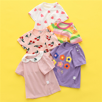 Baby girl cotton short sleeve T-shirt children half sleeve boys thin coat children summer dress foreign children