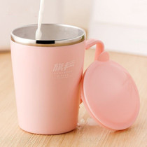 Cup with lid is not easy to fall stainless steel drinking tea cup children open cup baby kindergarten special small handle