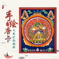 Chuang Longxi Tibetan hand-painted Thangka wheel King Kong Buddha portrait portrait hanging painting Nepal Buddha statue living room porch decoration painting