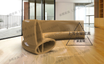 Wood Sliced Art Chair Mall Hotel Lobby Creative Benches Custom Waiting Chair Casual Public Area Lounge Chairs