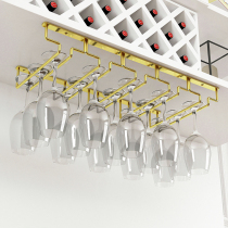 Stainless steel wine glass rack hanging wine glass rack wine upside down red wine glass rack Household hanging rack electroplated wine cabinet rack