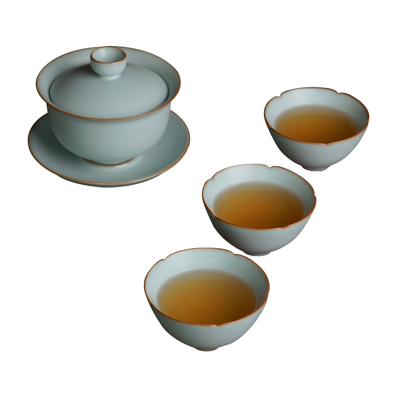 Your up tureen tea set gift boxes jingdezhen porcelain kung fu tea ice crack can raise retro celadon