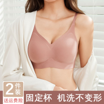 3d Soft Support Seamless Non-Slip Fixed One Cup Underwear Women's Thin Chest Push-up Wireless Sport Bra